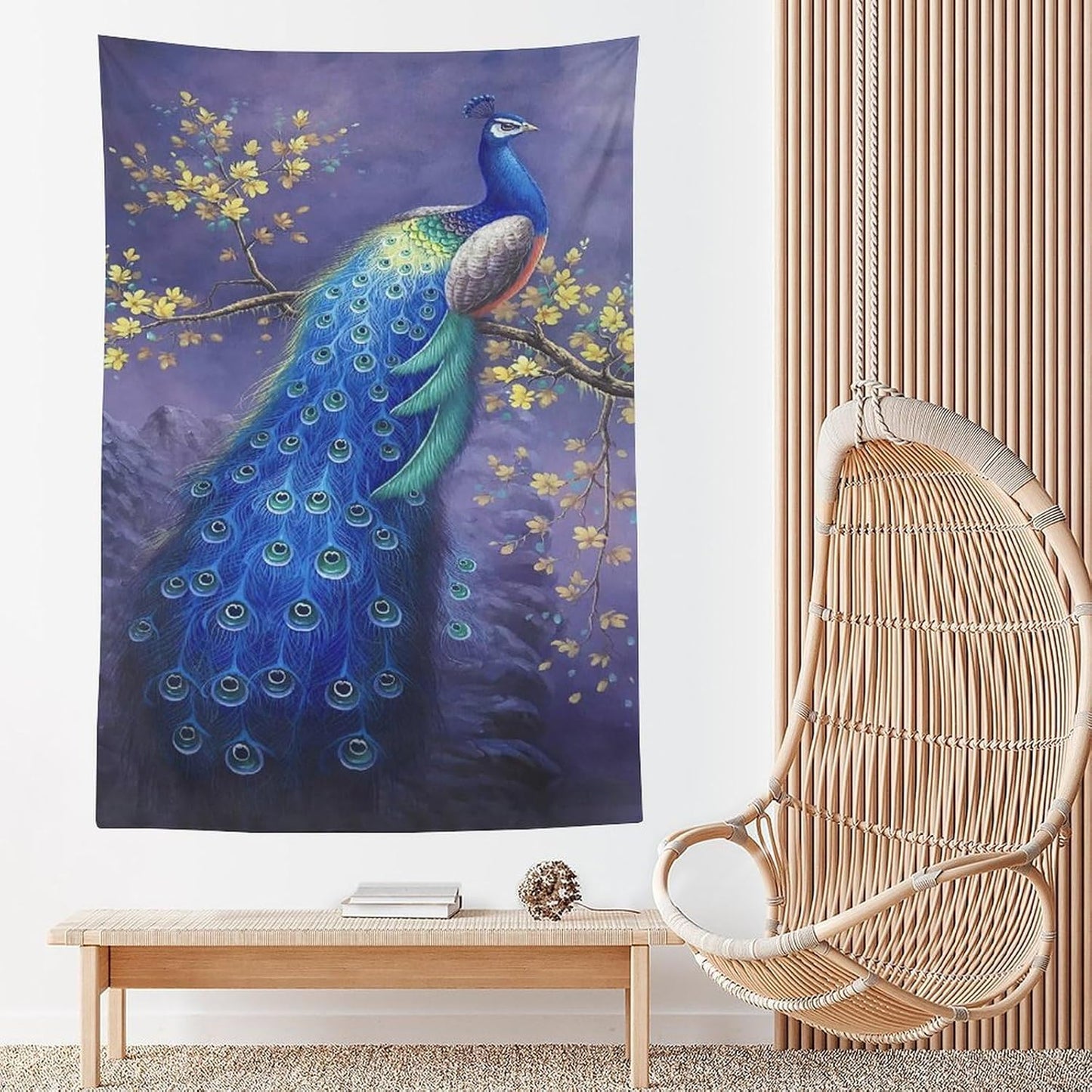yowecso Peacock Tapestry - Purple Peacock Wall Hanging for Bedroom, Living Room & Dorm - Aesthetic Wall Decor - 60"x90"