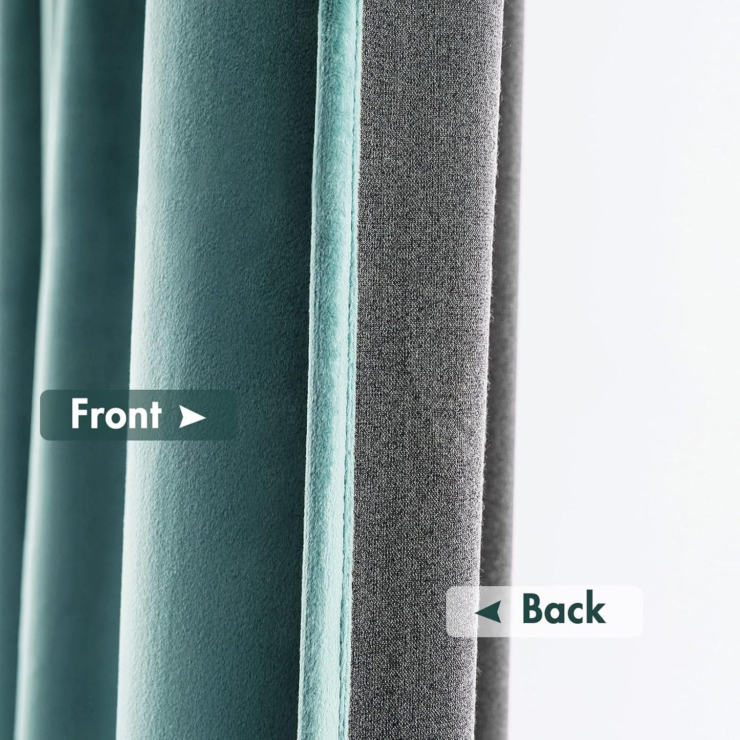 MIULEE Teal Velvet Curtains Thermal Insulated Blackout Curtain Drapes for Bedroom Living Room Darkening 84 Inches Long Curtains Panels Rod Pocket Set of 2