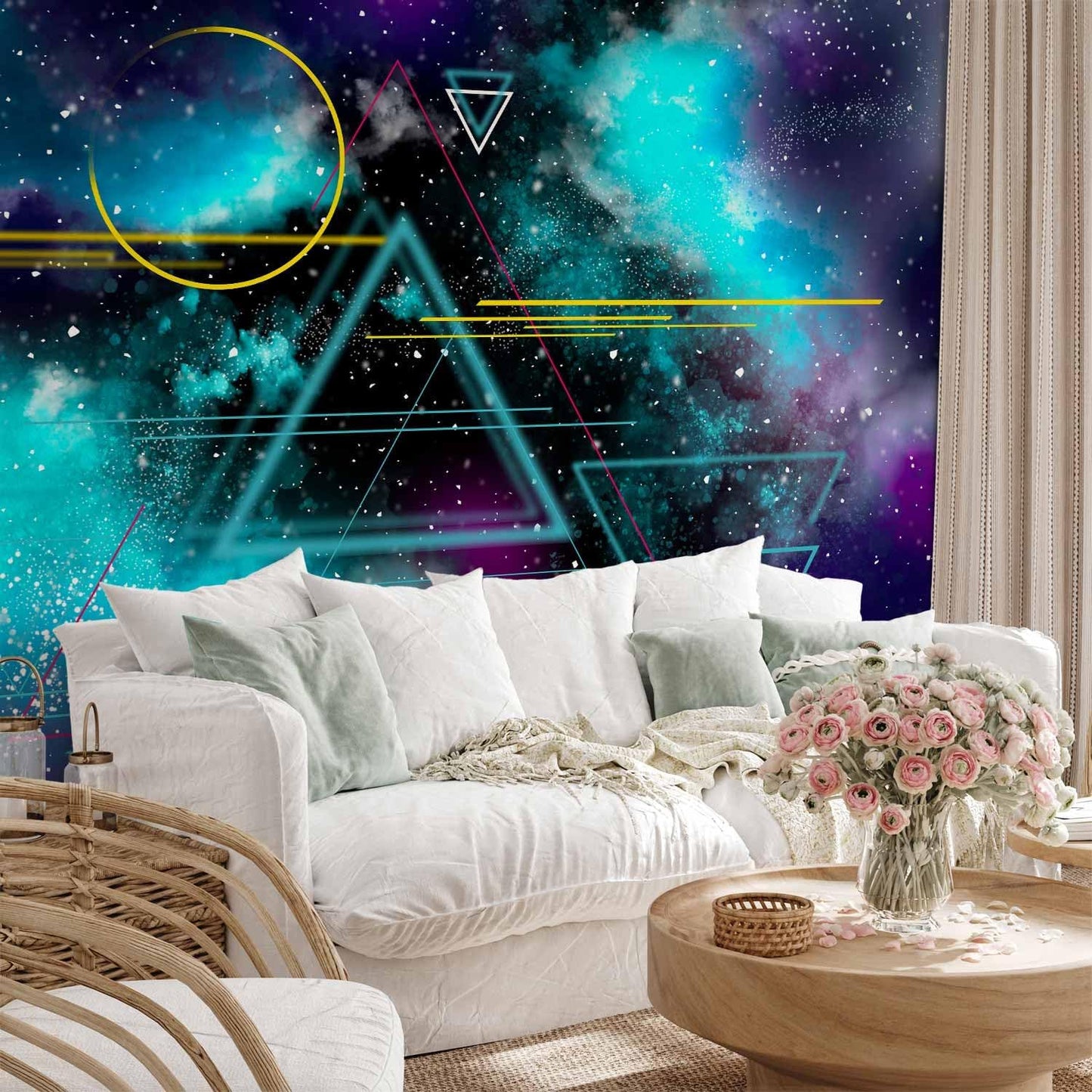 artgeist Wall Mural Galaxy 77x55 in - Peel and Stick Self-Adhesive Wallpaper Removable Large Sticker Foil Wall Decor Print Design Mural Cosmos Galaxy Cosmonaut Astronaut a-A-10328-a-a