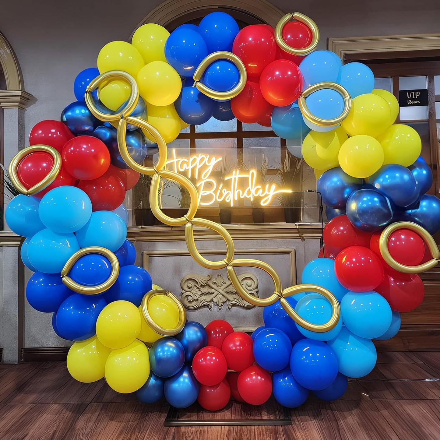 Red Yellow Blue Balloons Light Baby Royal Metallic Blue Red Yellow Primary Balloons with Colorful Confetti Latex Balloon for Carnival Circus Baby Shower Birthday Party Decor