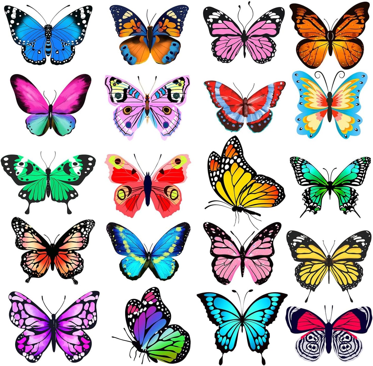 Window Clings Stickers for Kids Window Gel Clings Decals Thick Gel Clings Toddlers and Adults Classroom Home Nursery Airplane Birthday Party Supplies (Butterfly)