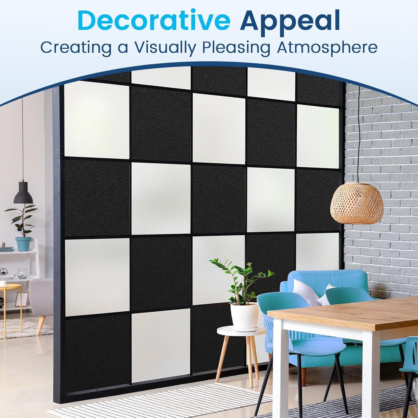 DOWELL Window Privacy Film, Frosted Glass Window Film, Static Cling Non-Adhesive Glass Clings, Sun Blocking Opaque Door Coverings, Reusable Door Sticker for Bathroom Home Office, White, 23.6" x 78.7"