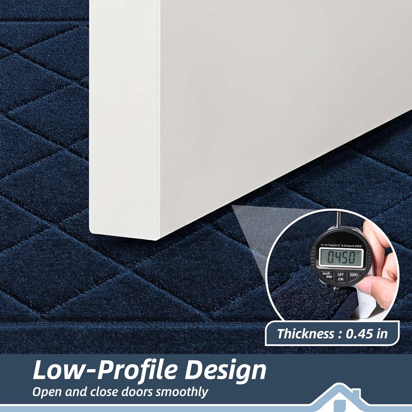 BEQHAUSE Dirt Trapper Door Mat 32" x 48", Doormat Non-Slip Entryway Rugs Washable, Dog Door Mat Stain Resistant and Absorbent Welcome Floor Mat for Front Back Door, Muddy Wet Shoes & Paws, Navy Blue