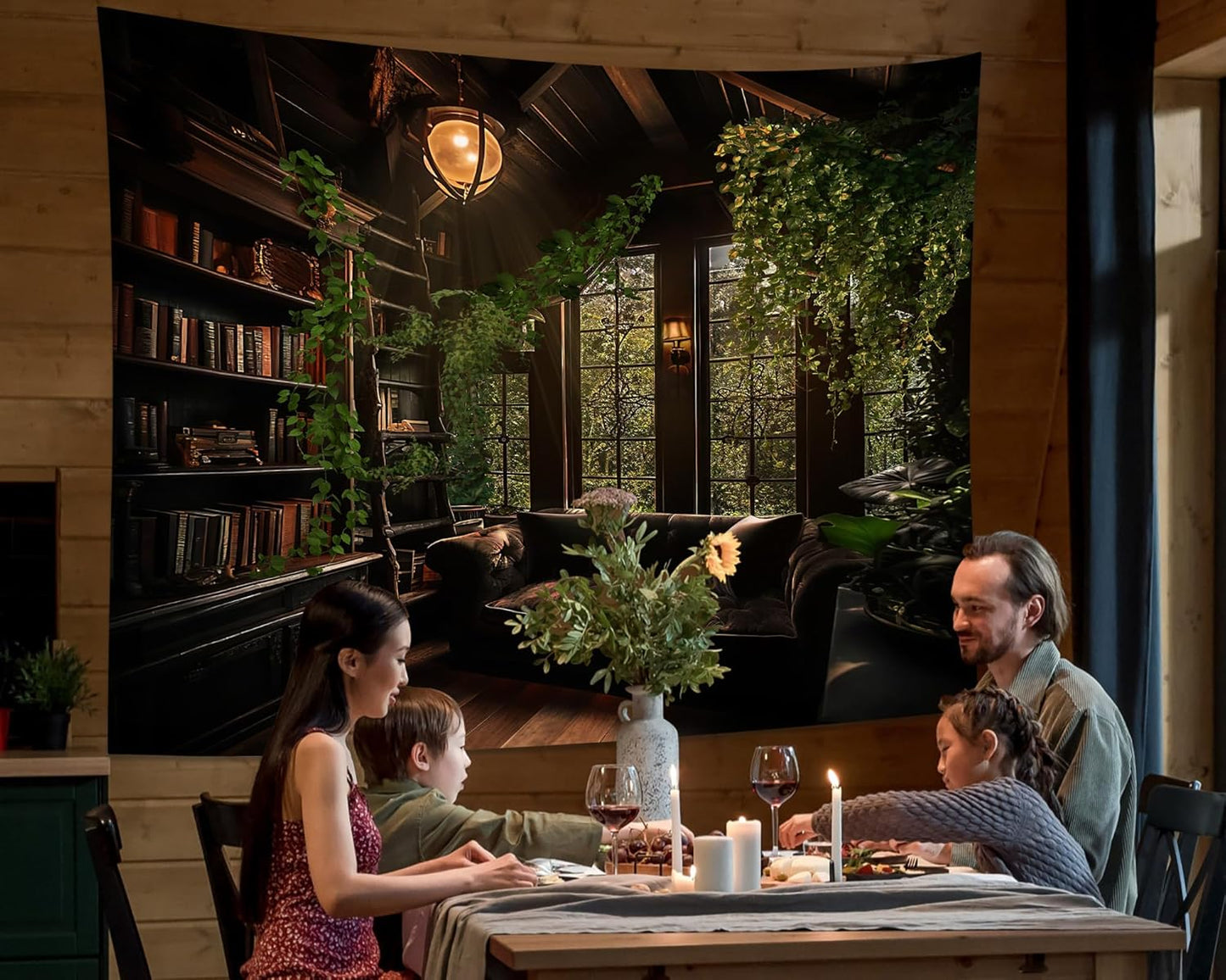 dueeia Medieval Bookshelf Tapestry Wall Hanging Book Library Backdrop Bookcase Dark Academia Vintage Wall Decor for Bedroom Aesthetic Living Room Office (90.6"x70.9")