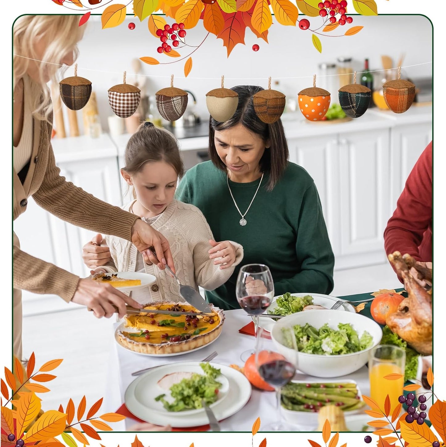 12 Pcs Fall Felt Acorn Ornaments Thanksgiving 3D Fabric Acorn Hanging Ornaments Fall 3.15 Inch Christmas Tree Felt Decorations for Tree Harvest Party Decor