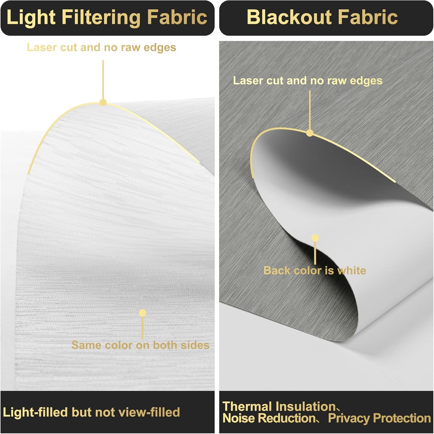 BERISSA Cordless Dual Roller Shades with Cassette Valance, Double Window Shades - Blackout and Light Filtering - Day and Night for Home Office Door, Grey and White - 33 W x 56" H