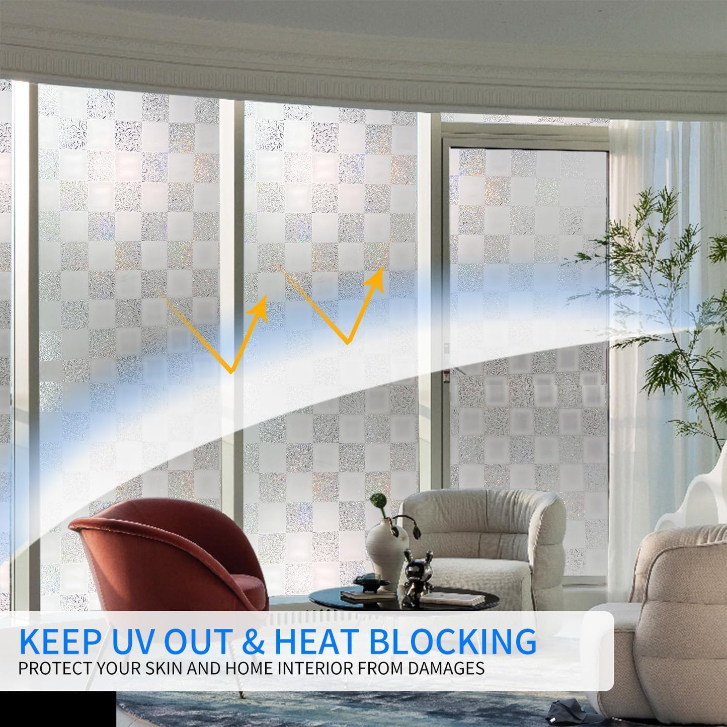 Window Film Privacy Day and Night with Installation Tools, Static Cling Glass Film Ideal for Home Shower Office Glass Door (White, 23.6 x 78.7 Inch)