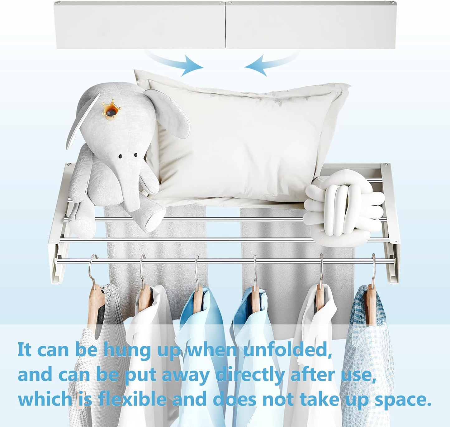 Drying Rack Clothing,Clothes Drying Rack Wall Mounted,Collapsible Hanging Racks for Laundry,Laundry Drying Rack,Wall Mounted Clothes Rack(31.5"-White) (White, 31.5 Inch)