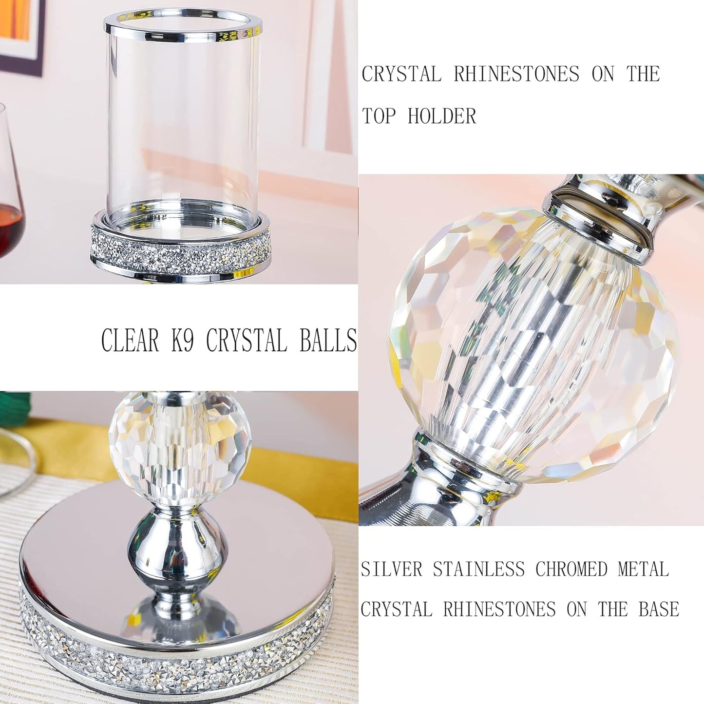 Pillar Candle Holders, Candle Holder for Pillar Candle, Candlesticks Holder, for Wedding, Dining Coffee Table, Home Centerpices, Home Decor CH00XS