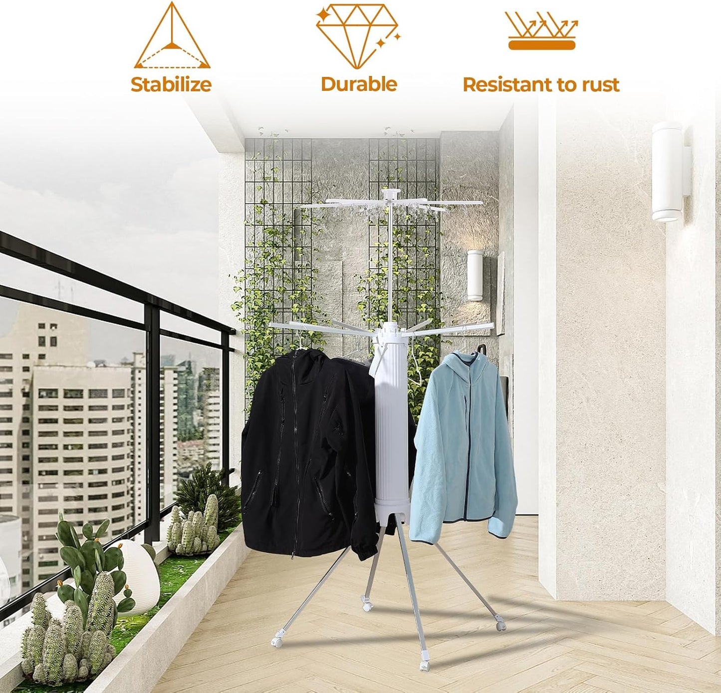 4-Legged Clothes Drying Rack Foldable,2 Tier Portable and Collapsible Space Saving Laundry Drying Rack with 4 Pulleys,Aluminum Dry Rack for Clothes