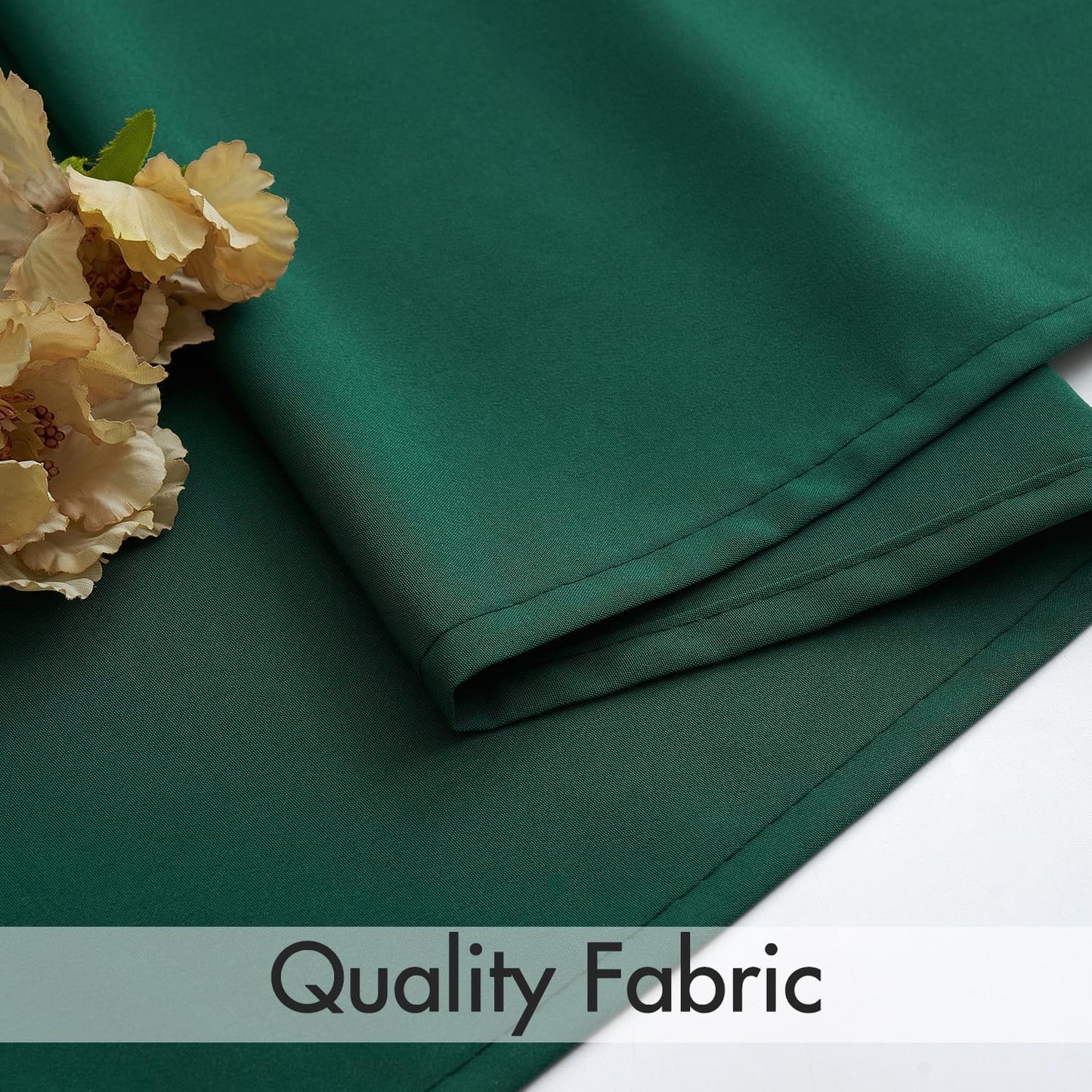 MIULEE Hunter Green Privacy Sheer Curtains That Let Light in 90 Inches Long Non-See-Through Semi Sheer Curtain Light Filtering Window Christmas Drapes for Living Room Bedroom 2 Panels Set 42 X 90