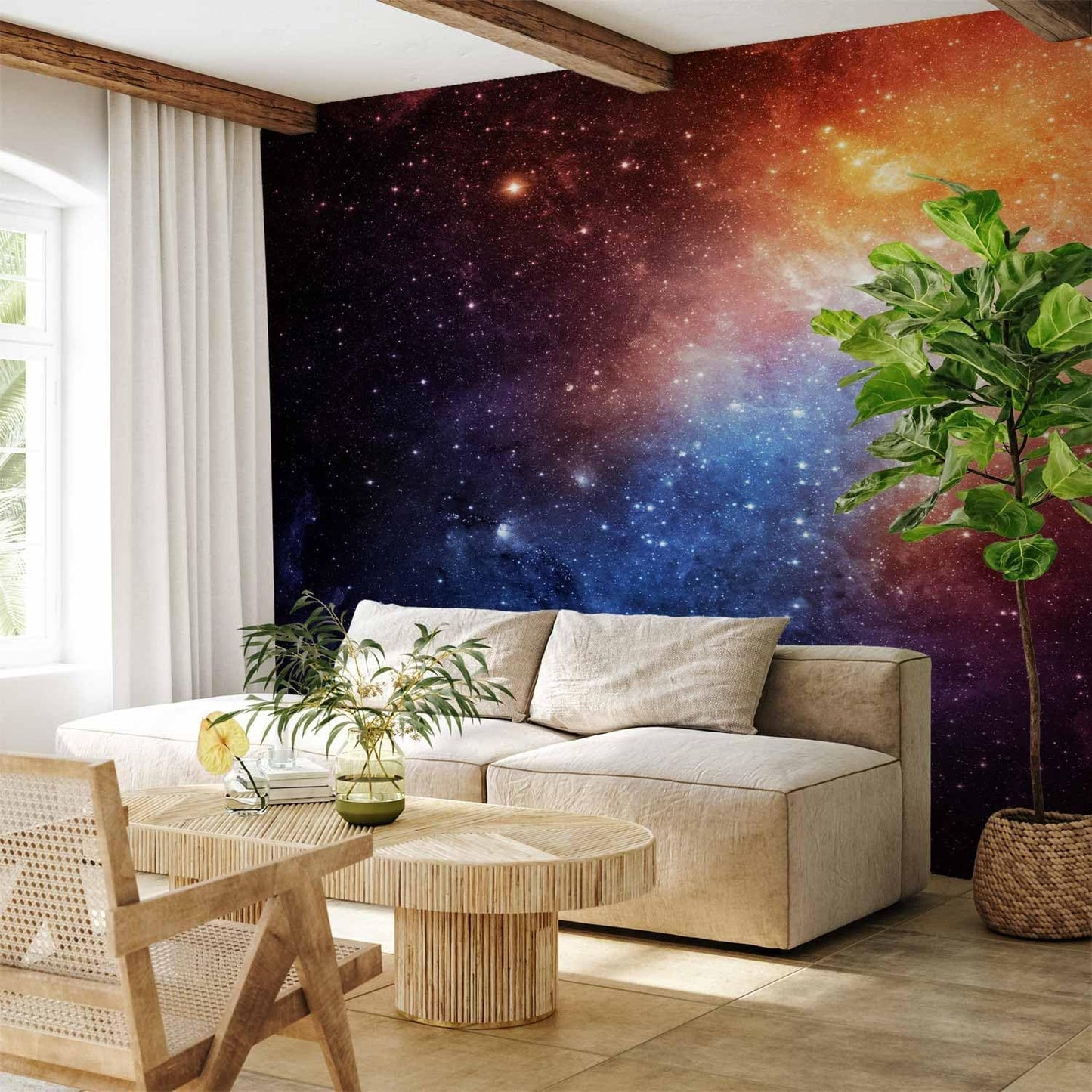 artgeist Wall Mural Cosmos Galaxy 154x110 in - Peel and Stick Self-Adhesive Wallpaper Removable Large Sticker Foil Wall Decor Print Picture Image Design f-B-0057-a-a