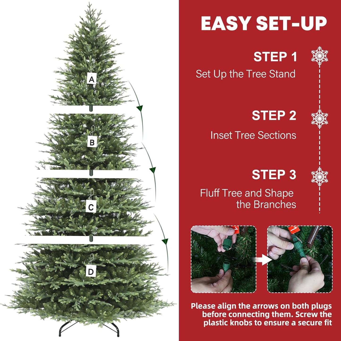 Hykolity 12 ft Prelit Christmas Tree, Artificial Christmas Tree wth 850 Color Changing LED Lights, 8109 PE&PVC Realistic Branch Tips, Metal Stand and Hinged Branches, 10 Modes