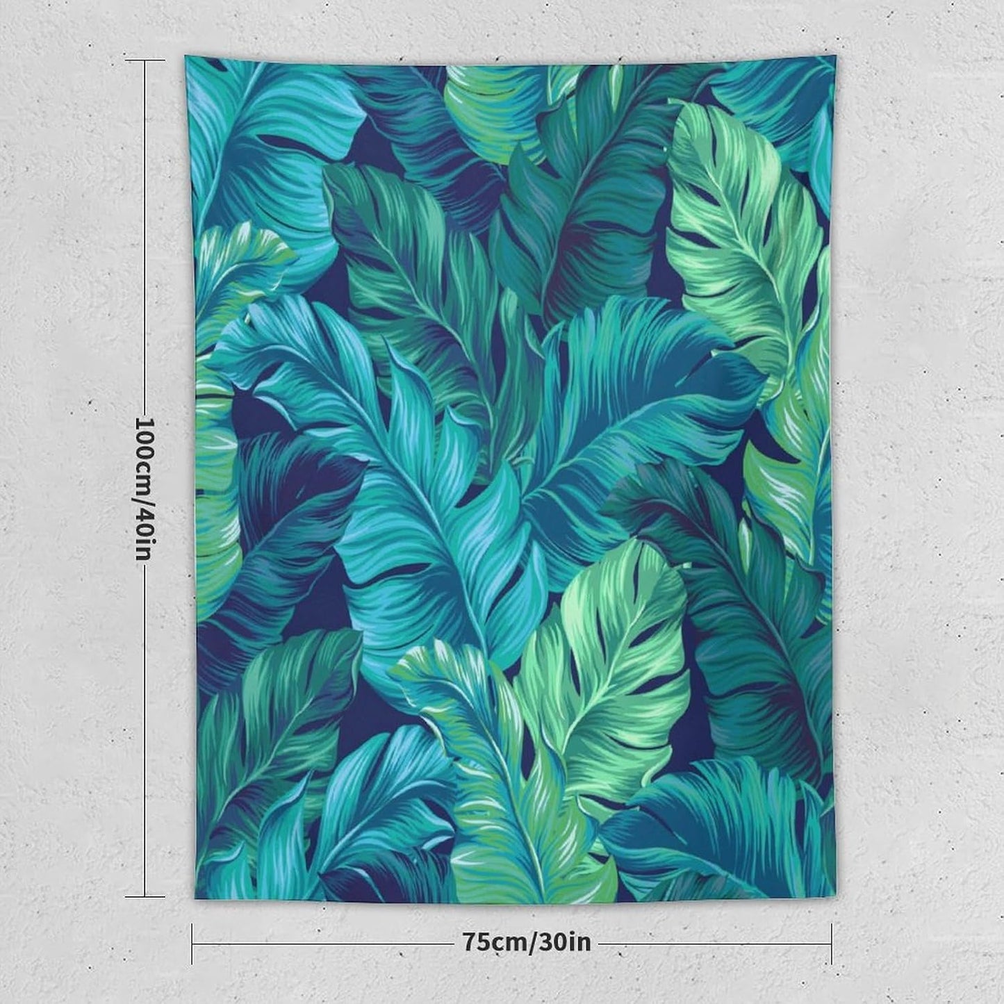 ICMOLYYENLO Tropical Green Plant Tapestry, Green Palm Leaves Natural Landscape Print Wall Tapestry for Bedroom Living Room Dormitory 60x80 Inch
