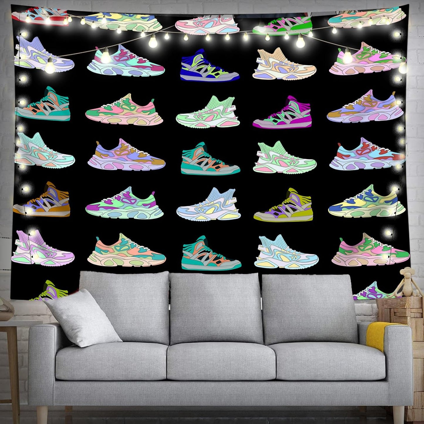dueeia Sneaker Tapestry Wall Hanging Basketball Shoes Sports tapestries for Teen Boys Mens Bedroom Aesthetic Living Room Dorm Wall Decor (59.1"x51.2")