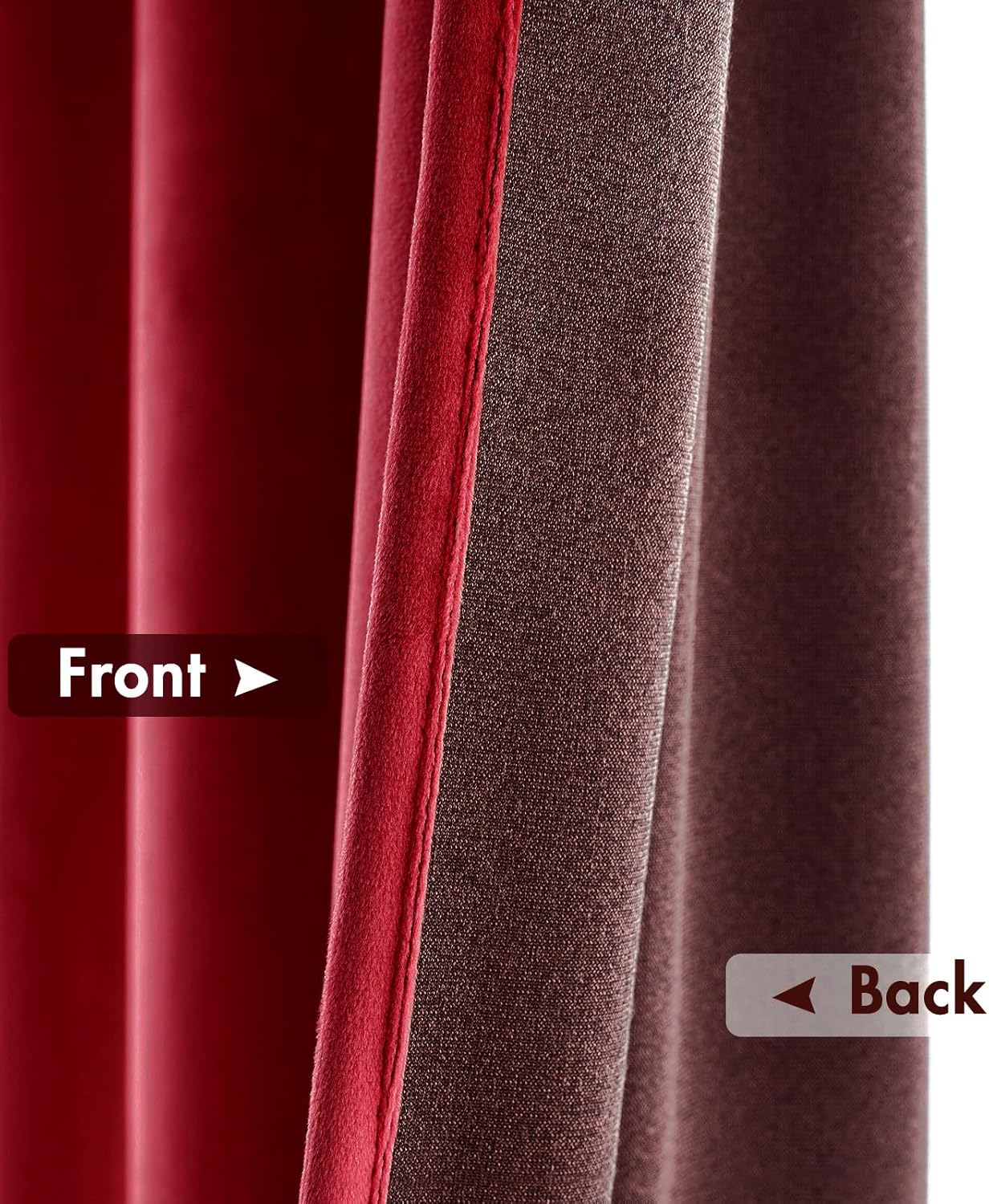 MIULEE Christmas Red Velvet Curtains Thermal Insulated Blackout Curtain Drapes for Bedroom Living Room Darkening 96 Inches Long Curtains Panels Rod Pocket Set of 2