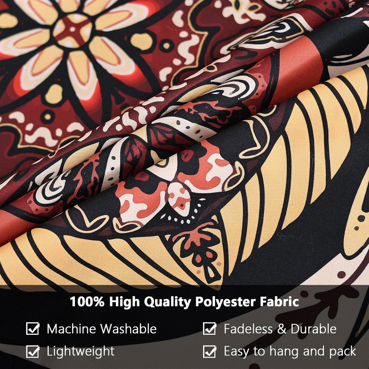 Mandala Tapestry - Moth Wall Hanging, UV Resistant, Machine Washable, Lightweight, Psychedelic Bedroom Aesthetic Decor for Bedroom, Living Room, Yoga Room - 47.64x35.43 Inch