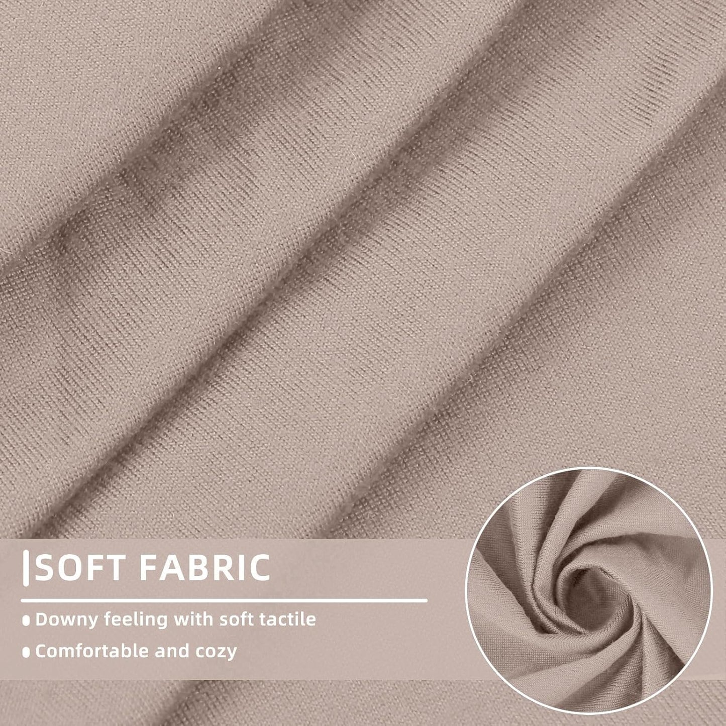 hyha Waterproof Couch Cushion Covers, Stretch Sofa Couch Seat Slipcover for Dog Washable, Non-Slip Waterproof Outdoor Cushion Covers for Patio Furniture Replacement (3 Pieces, Taupe)