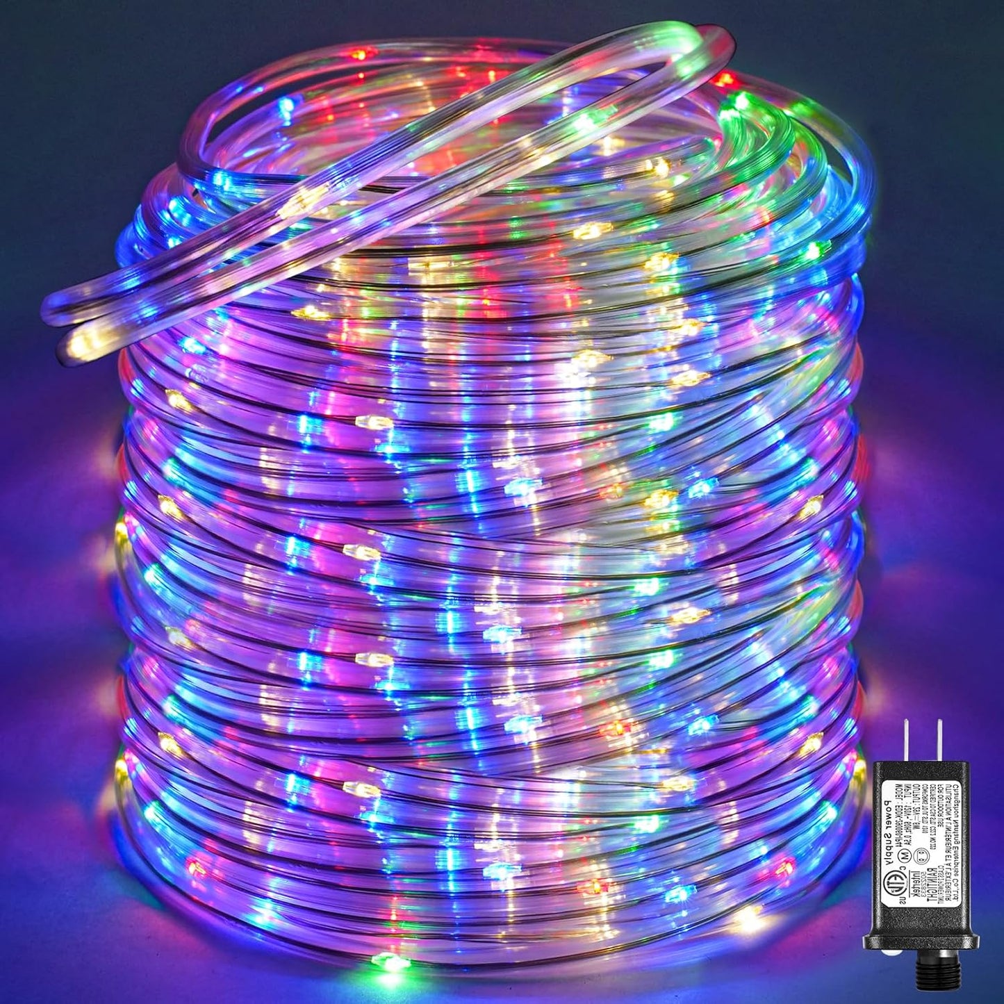 164FT Rope Lights Outdoor, 500 LED Rope Lights Indoor Waterproof, 8 Modes Plug in Connectable String Lights for Outside Garden, Deck, Patio, Pool, Bedroom, Landscape, Party Decorations - Multicolor
