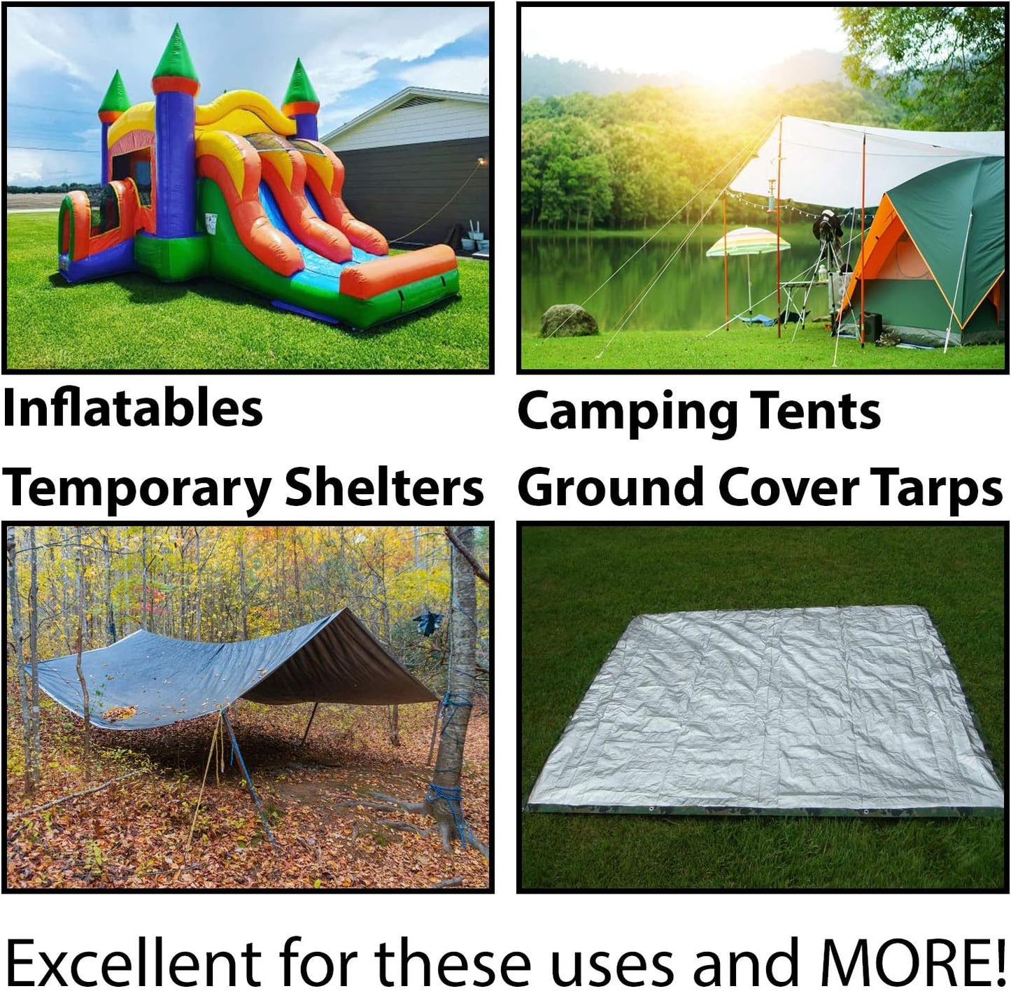 Steel Tent Stakes Heavy Duty Ground Stake, Metal Stakes to Anchor Commercial Inflatables, Outdoor Camping Canopy, Fence, Garden Tent Accessories, 1" Diameter x 18" Length, 4 Pack