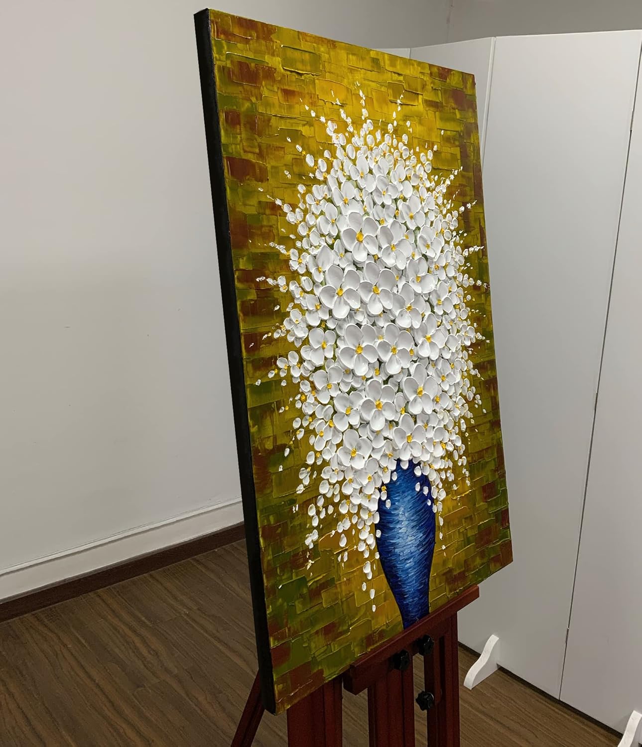 V-inspire Art,24x36 Inch Plump Floral Canvas Hand drawn Framed Blossom Tree Oil Painting on Canvas Gallery Wrapped Flower Paintings Living Room Traditional Ornament