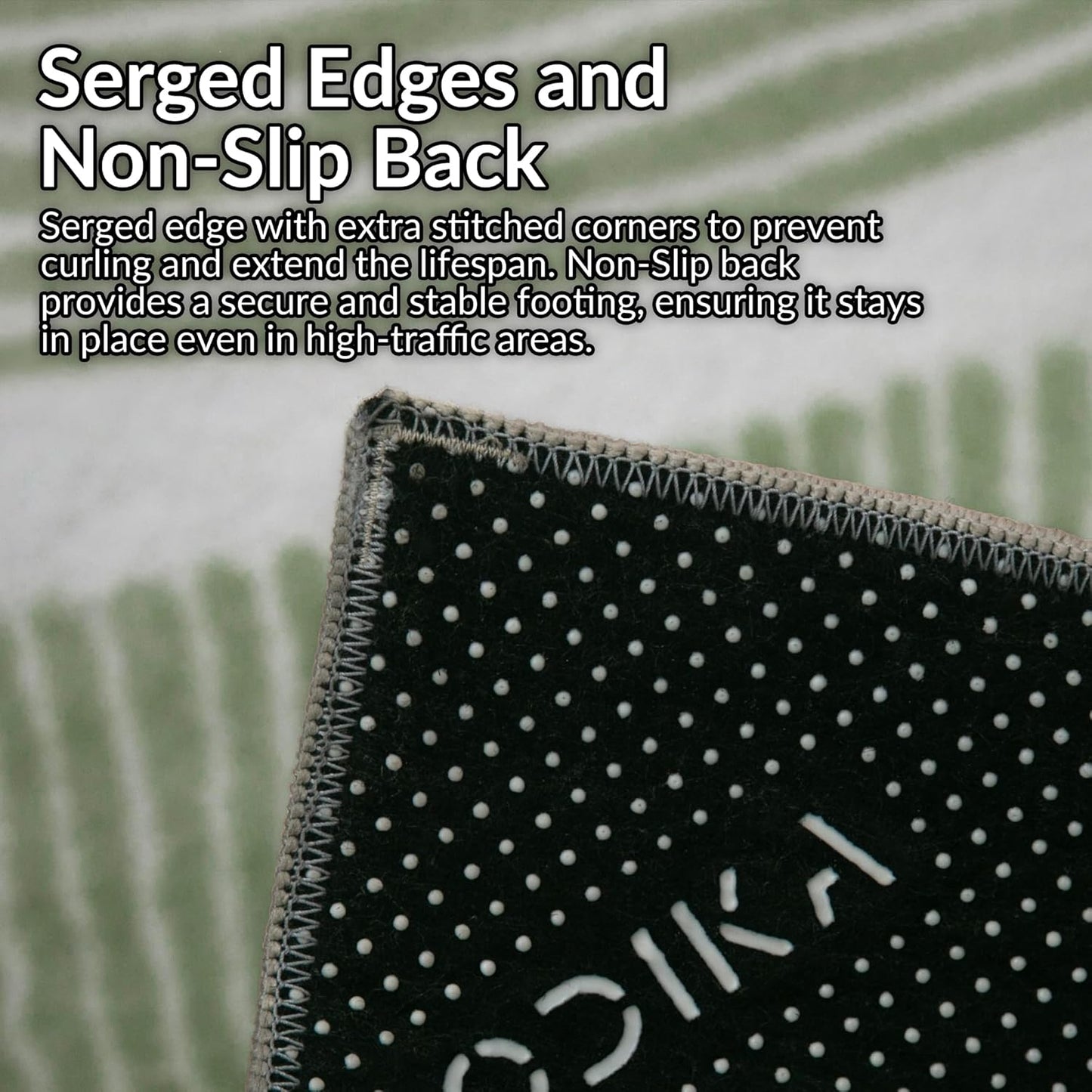 Zen Garden Area Rug - Ultra Soft Area Rug 5x7, Non Slip, Stain Resistant Living Room Rug, Washable Area Rugs for Living Room, Rugs for Bedroom (Green, 5x7)