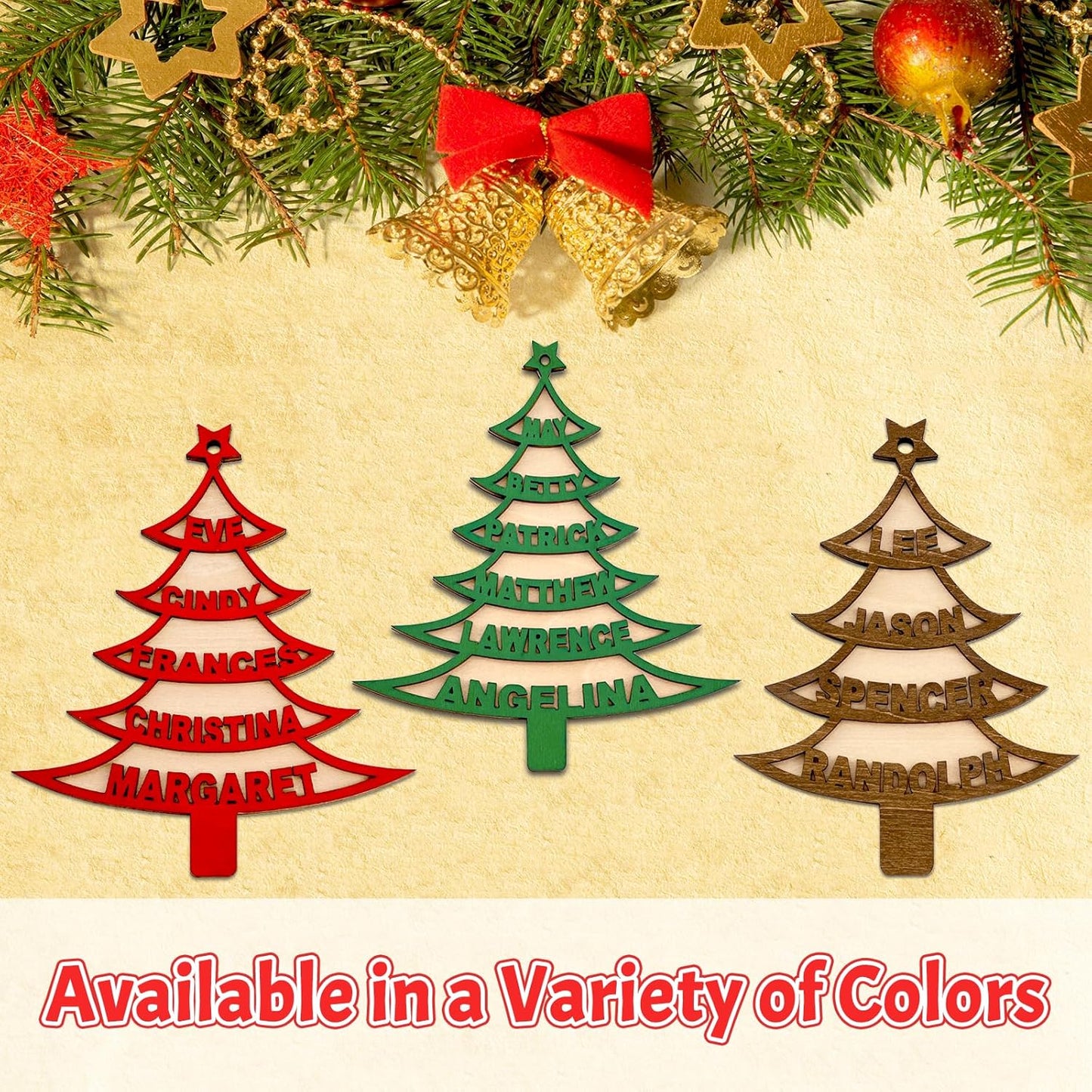 Personalized Christmas Ornaments 2025 with Family Names 1-6 Names Custom Ornaments for Christmas Tree Personalized Christmas Ornament Gifts