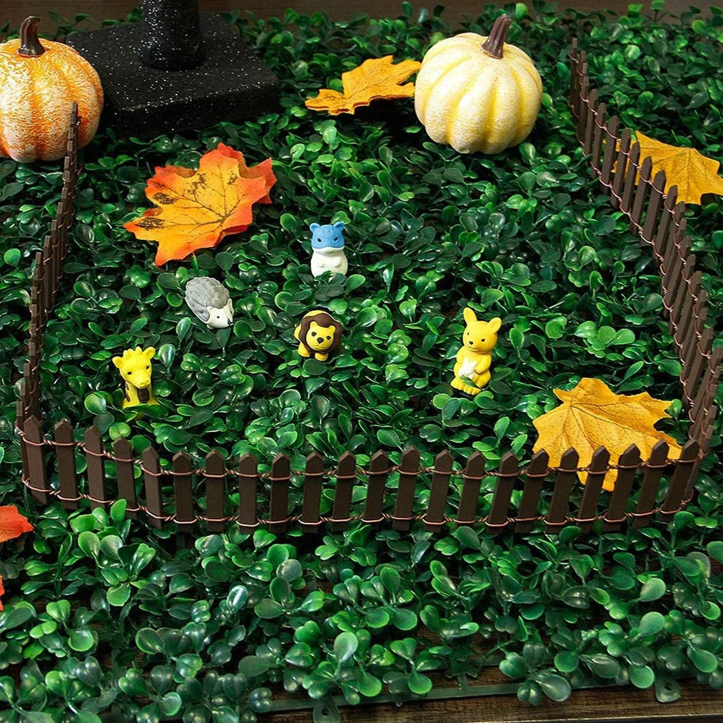 35 Inch Miniature Fairy Garden Fence DIY Wood Decorative Ornament Fence for Dollhouse Succulent Plant Pot Studio Scenes, 2 inch Height Pack of 2