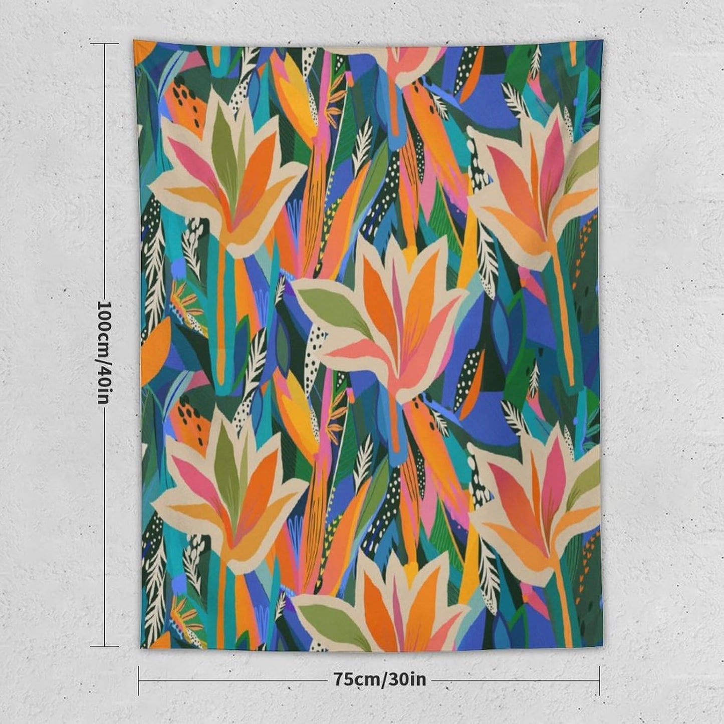 ICMOLYYENLO Boho Green Leaves Tapestry, Mid Century Abstract Tropical Palm Leaves Modern Minimalist Geometric Wall Hanging, Neutral Home Decor Art for Living Room Bedroom Dorm 60x80 Inch