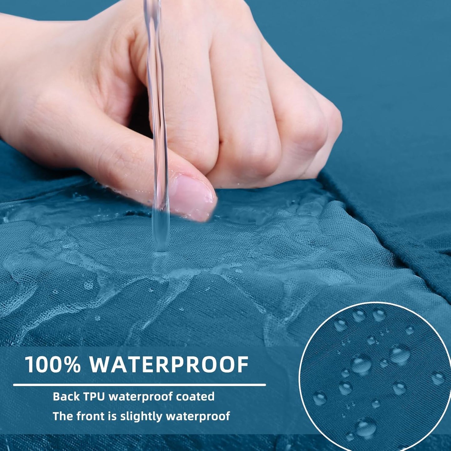 hyha Waterproof Couch Cushion Covers, Stretch Sofa Couch Seat Slipcover for Dog Washable, Non-Slip Waterproof Outdoor Cushion Covers for Patio Furniture Replacement (1 Piece for Small, Deep Teal)