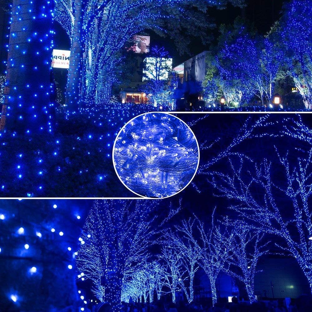 33FT 100 LEDs String Lights Waterproof Fairy Lights 8 Modes with Memory 30V UL Certified Power Supply for Home, Garden, Wedding, Party, Christmas Decoration Indoor Outdoor (Blue)