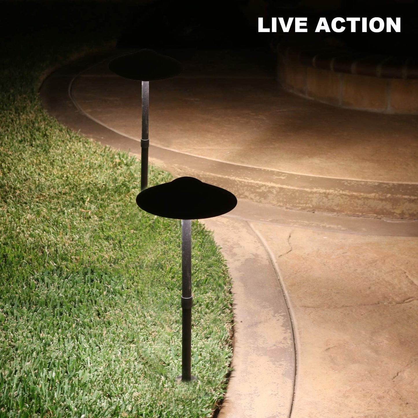 3W LED Landscape Lights Landscape Lighting Low Voltage Outdoor Pathway Lighting Replaceable LED Bulb 3000K Aluminum housing with ABS Ground Stake for Yard Patio Driveway Black, Pack of 6