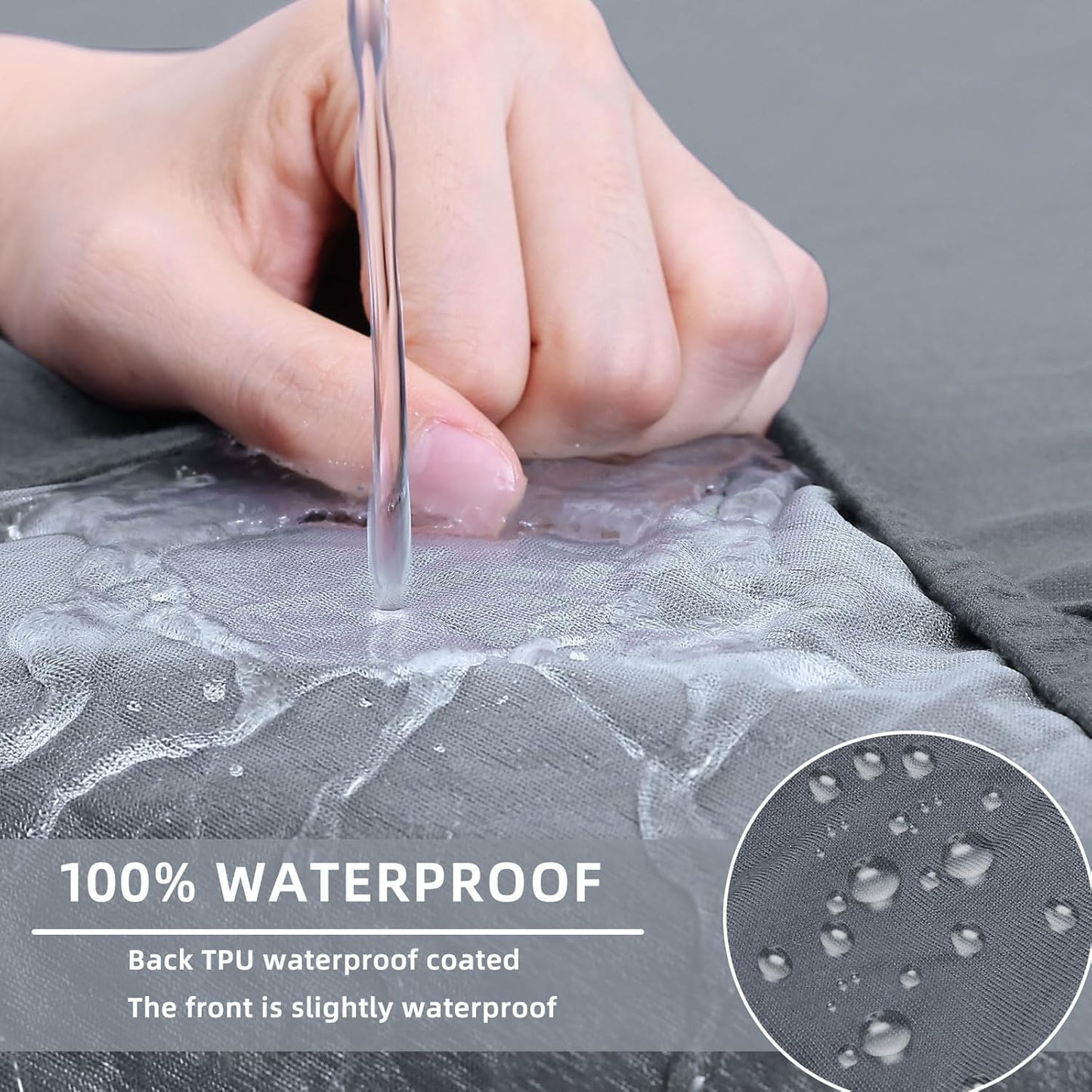 hyha Waterproof Couch Cushion Covers, Stretch Sofa Couch Seat Slipcover for Dog Washable, Non-Slip Waterproof Outdoor Cushion Covers for Patio Furniture Replacement (1 Piece for Small, Dark Grey)