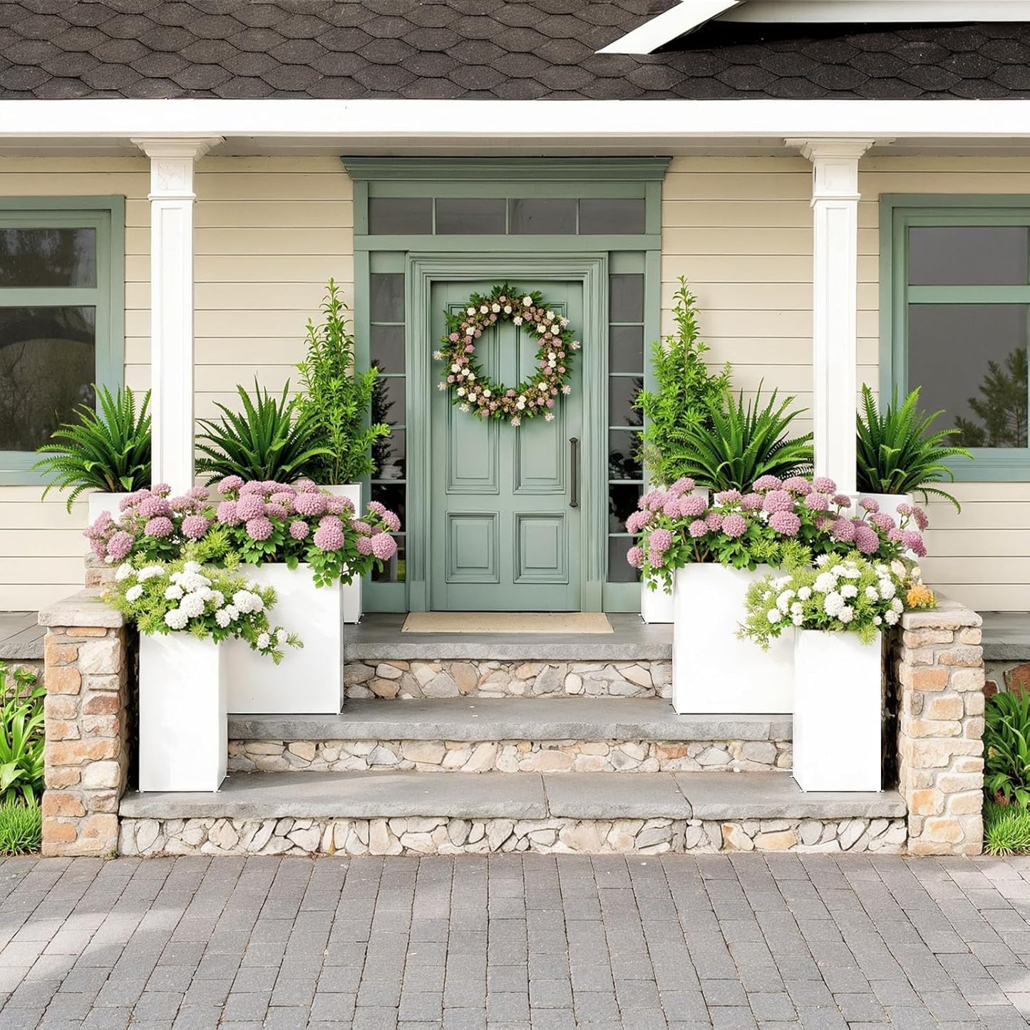 Planter Box Outdoor 38"W x 10.2"D x 30"H- Tall Rectangular Planters for Outdoor Patio/Porch, All-Weather with Anti-dumping Kit, Durable Galvanized Steel, Modern Design for Plants, Flower,Garden