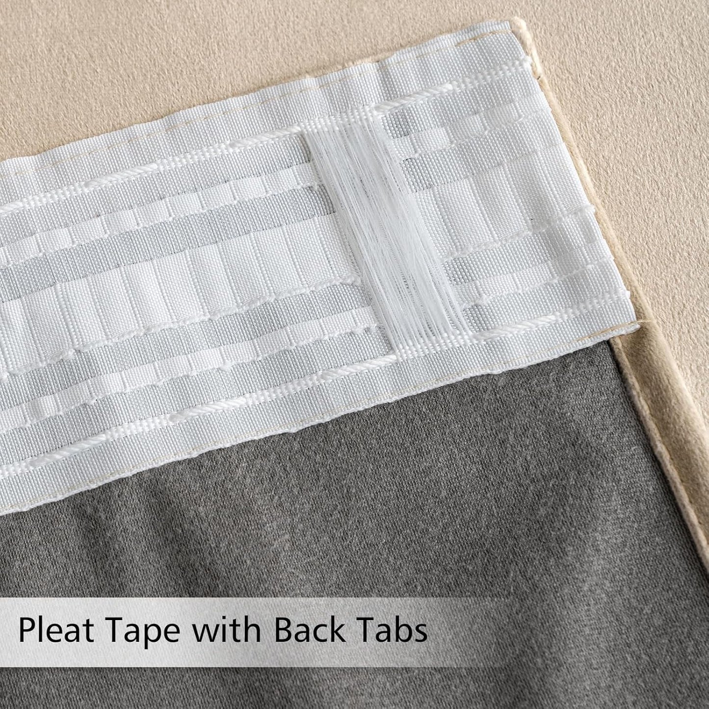 MIULEE Velvet Curtains 84 inches - Pinch Pleated Luxury Room Darkening Curtains for Bedroom Living Room Blackout Thermal Insulated Super Soft Window Drapes Rod Pocket, Camel Beige, 2 Panels