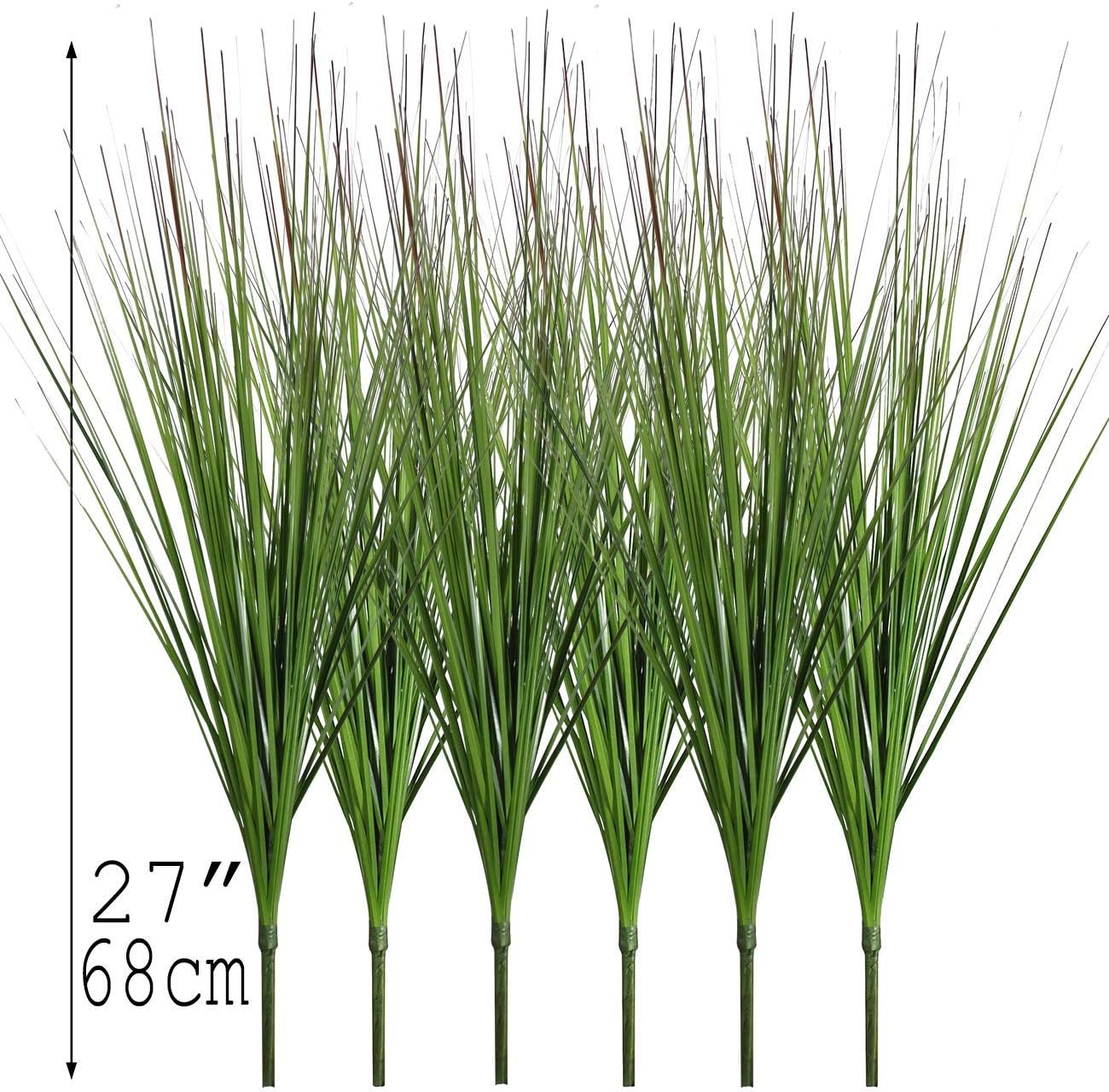 27" Artificial Plants Onion Grass Greenery Faux Fake Shrubs Plant Flowers Wheat Grass for House Home Indoor Outdoor Office Room Gardening Indoor Décor (12 Pack)