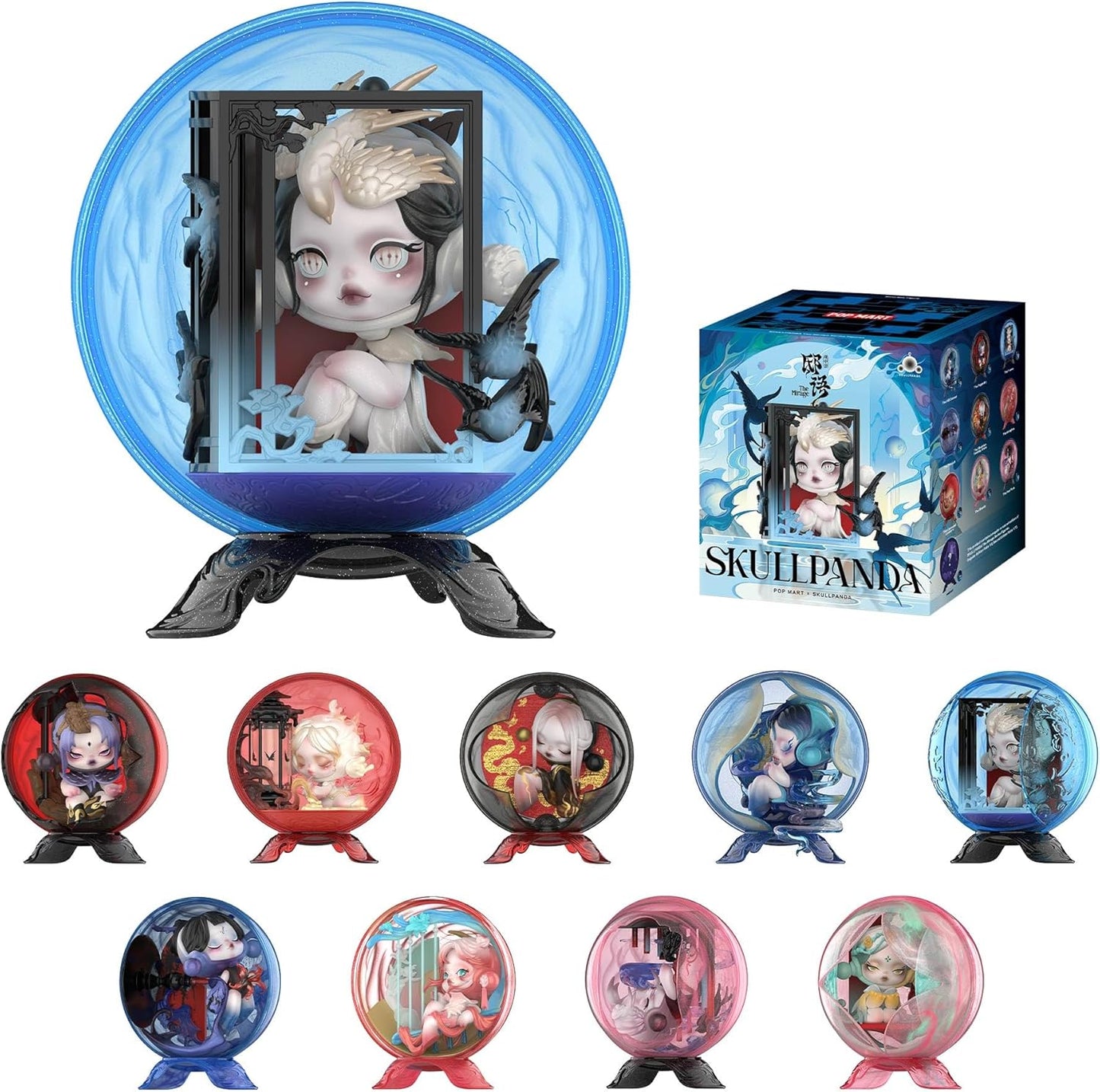 POP MART SKULLPANDA The Mirage Series Figures Blind Box Figures, Random Design Mystery Toys for Modern Home Decor, Collectible Toy Set for Desk Accessories, Single Box