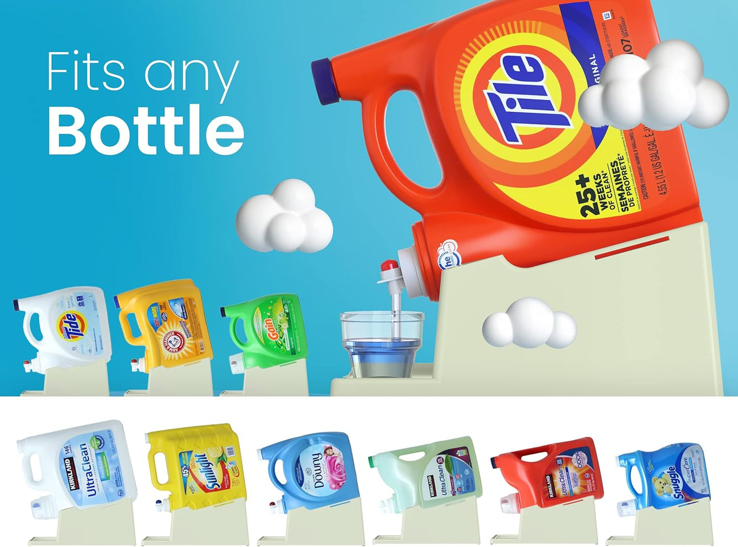 TidyFriend Laundry Detergent Holder Stand Organizer with Drip Tray, 3 Pack Laundry Soap Holder with Non-Slip Rubber Feet for Washing Space Organization, Angled Downward Slope for Easy Pouring (Green)