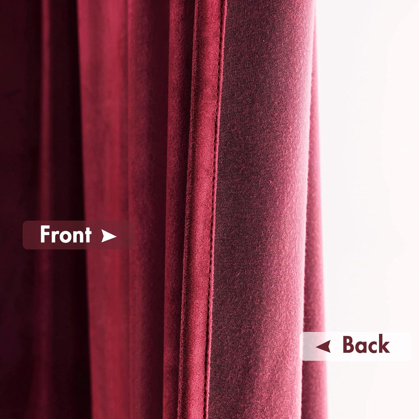 MIULEE Burgundy Velvet Curtains Thermal Insulated Blackout Curtain Christmas Drapes for Bedroom Living Room Darkening 108 Inches Long Curtains Panels Rod Pocket Set of 2