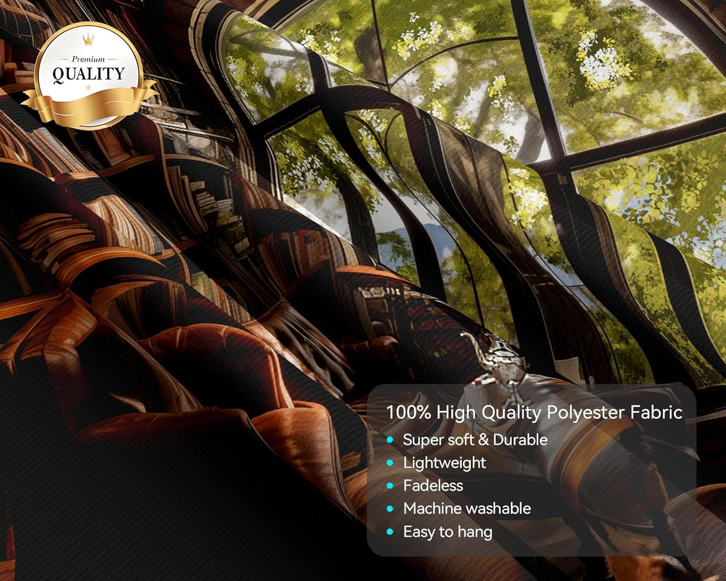 dueeia Book Library Tapestry Wall Hanging Medieval Bookshelf Vintage Window Bookcase Backdrop Wall Decor for Bedroom Aesthetic Living Room Office (28.7"x37.4")