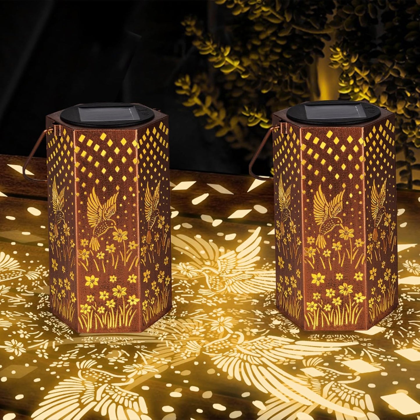 4 Pack Hummingbird Solar Lanterns Outdoor Waterproof - Birthday Gifts for Women, Men, Mom, Solar Lights Outdoor Hanging Garden Decor for Outside, Patio, Outdoor, Yard, Lawn, Balcony