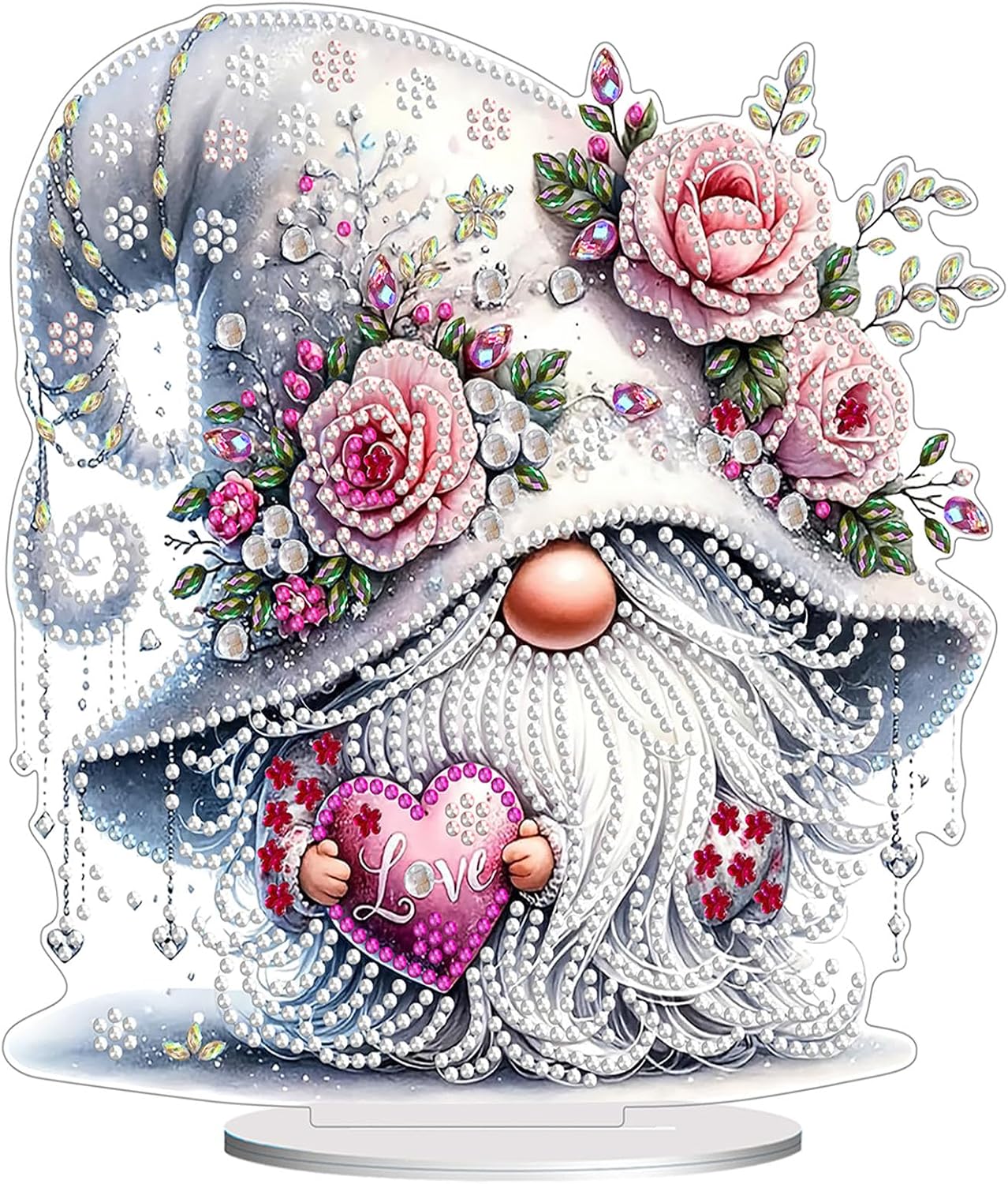 Diamond Painting Kits for Adults Beginners, 5D Full Drill Dwarf Love Crystal Art Desktop Ornament, DIY Single Sided Home Office Desk Decor, Creative Craft Gift Set with Tools