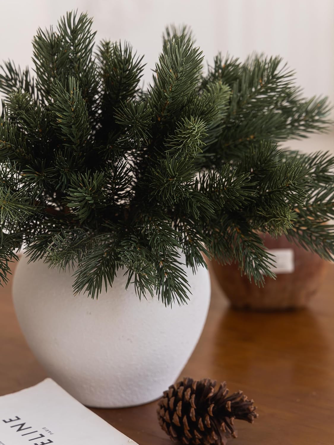 MISSPIN 12 Pcs 19.5 Inches Christmas Cedar Branches, Cedar Artificial Christmas DIY Crafts Faux Branches for Xmas Indoor Outdoor Home Decor