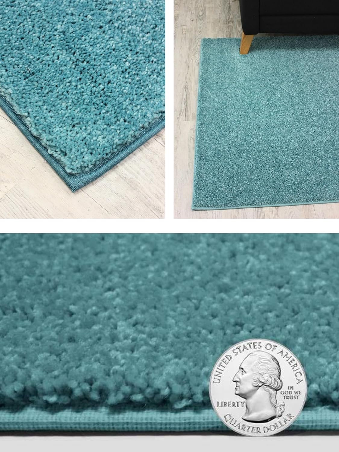 KOECKRITZ Soft and Colorful Kids Classroom Area Rugs (Passes Flammability Pill Test) Many Sizes and Bright Colors to Select from (3' x 12', Surf)