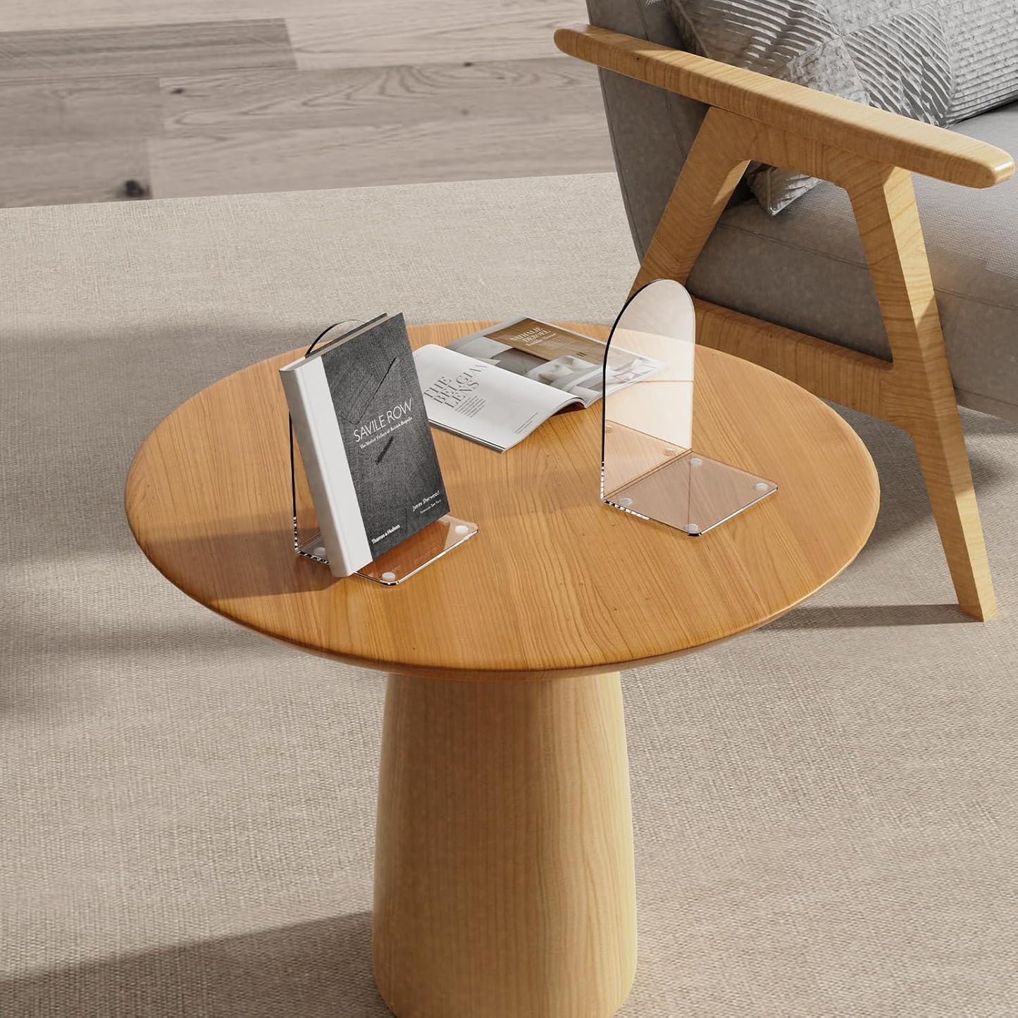 Lulonpon 8 Pieces Book Ends for Shelves, Heavy Books, School, Library, Desktop Organizer - Clear Acrylic Bookends