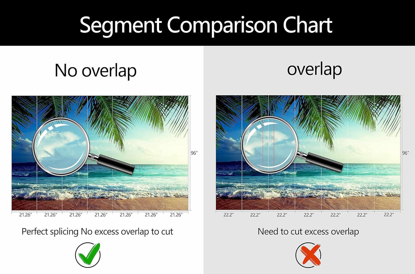 WFBHUA-Large Beach Scene Wallpaper Mural Dusk Waves Wall Murals for Bathroom Living Room Bedroom(Not Peel and Stick)