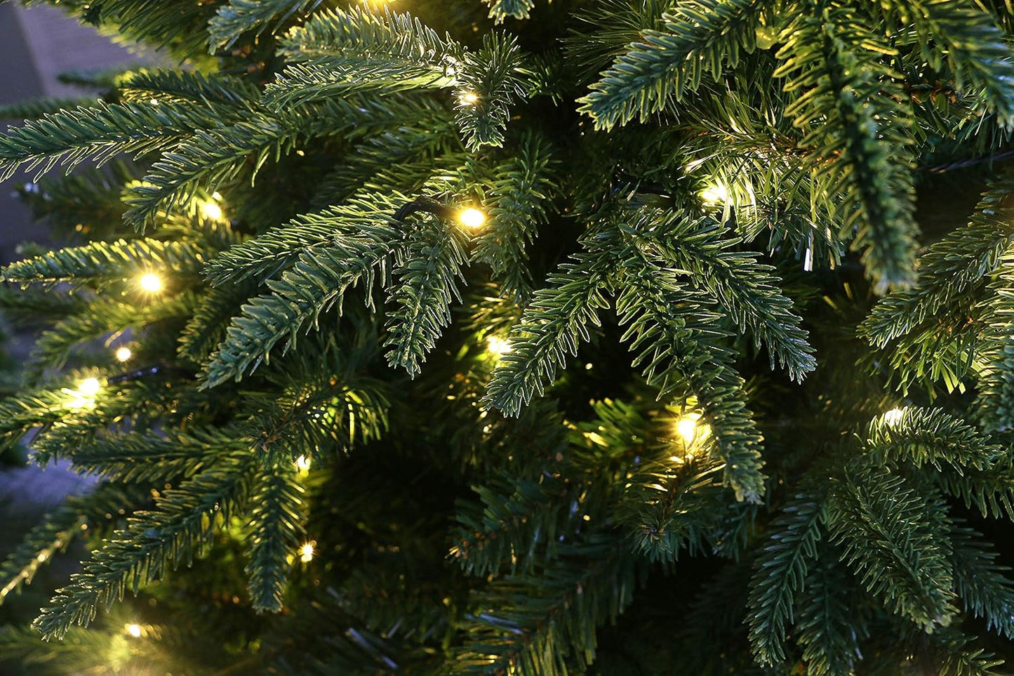 Luxury Real Feel Forest Fir Slim Christmas Tree Pre-lit with Dual Color LEDs Warm White/Multi-Color (6ft)