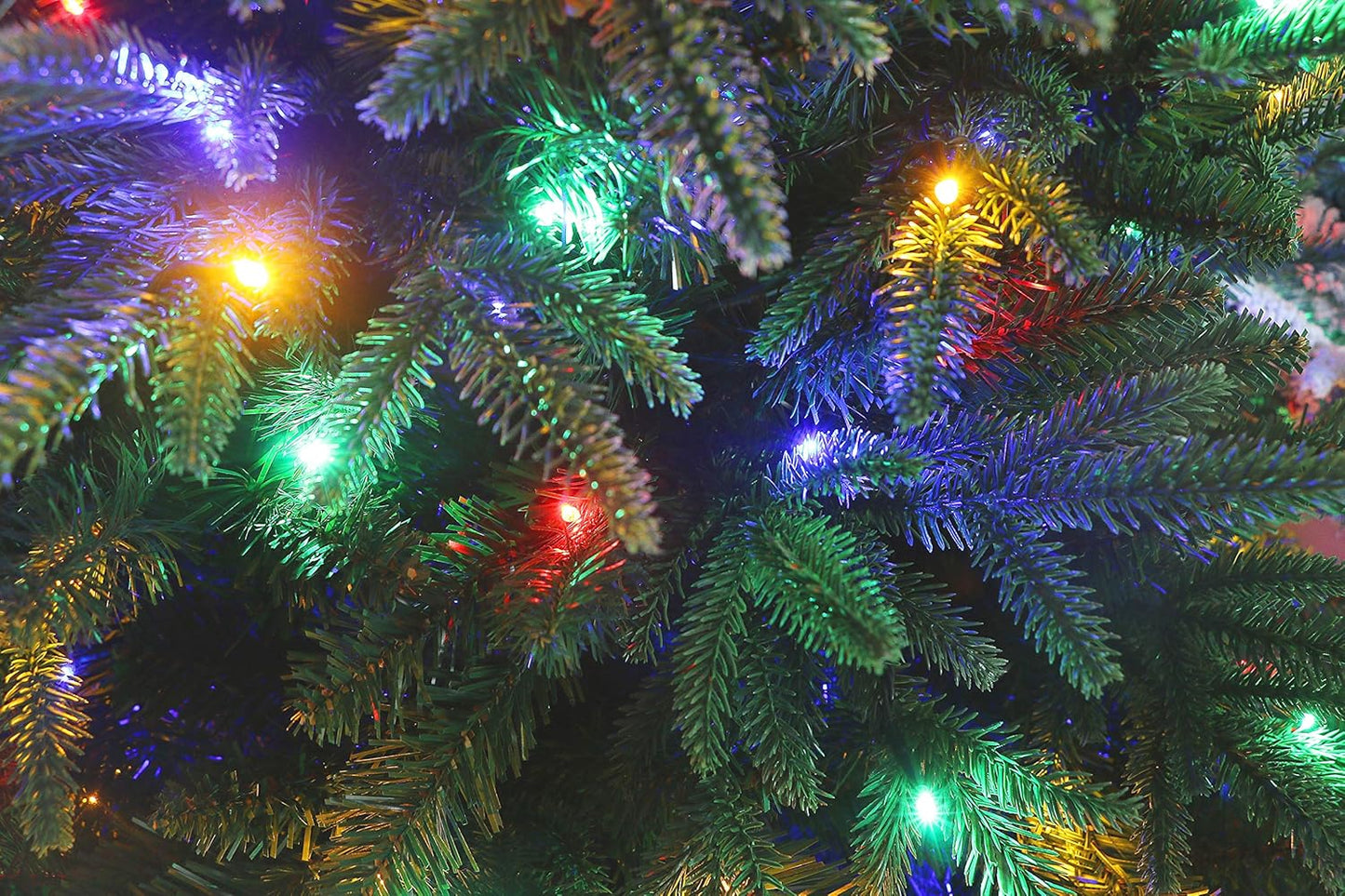 Luxury Real Feel Forest Fir Slim Christmas Tree Pre-lit with Dual Color LEDs Warm White/Multi-Color (6ft)