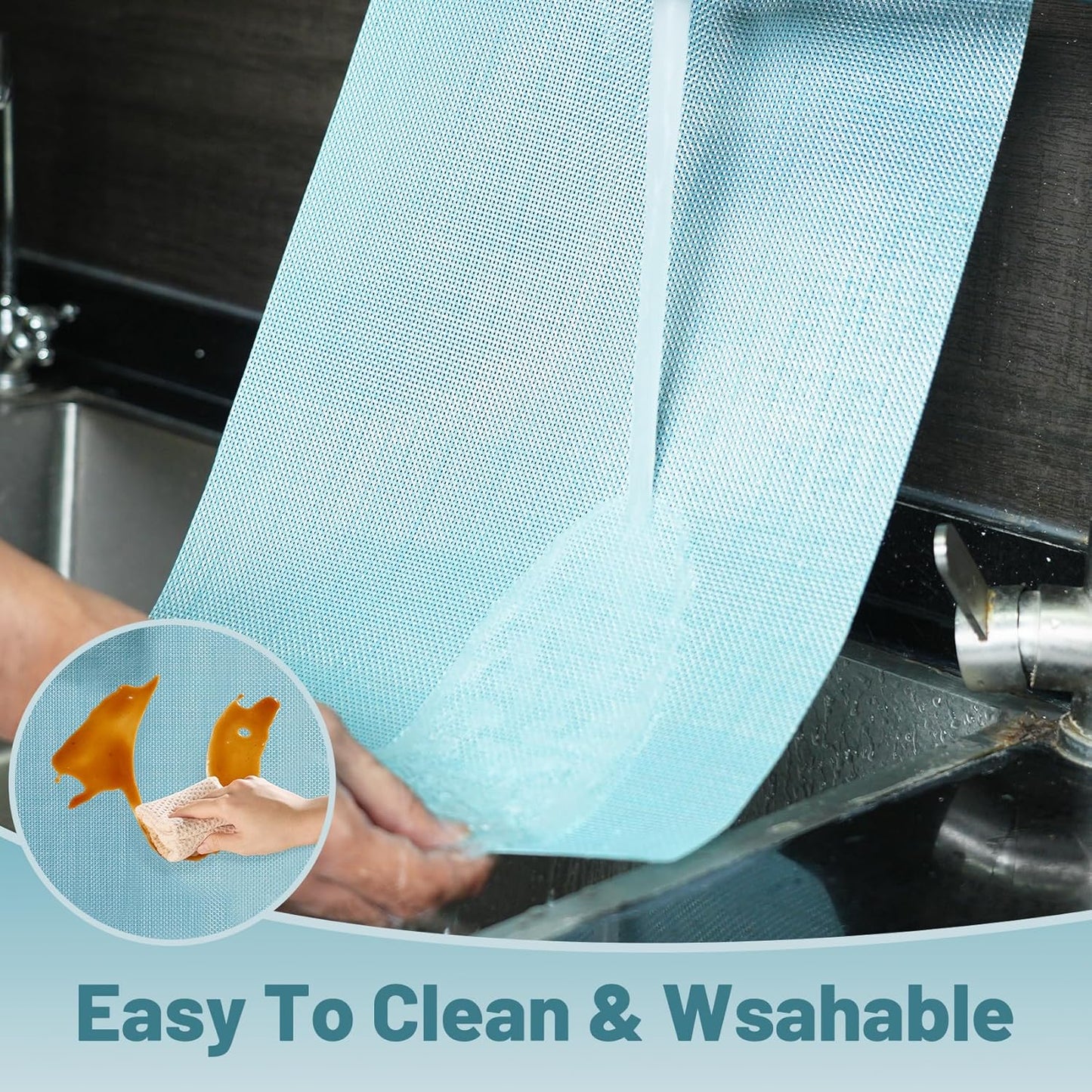 Placemats Set of 8，Non-Slip PVC Weave Table Mats Easy to Clean，Heat Resistant Place Mats for Kitchen Dining Table Decoration Indoor Outdoor，Blue