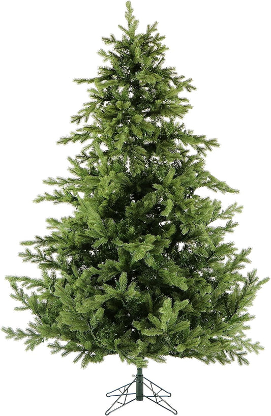 Fraser Hill Farm 12-Ft. Foxtail Pine Artificial Christmas Tree with Stand and No Lights, Unlit Foldable Fake Tree with Realistic Foliage for Home Decoration
